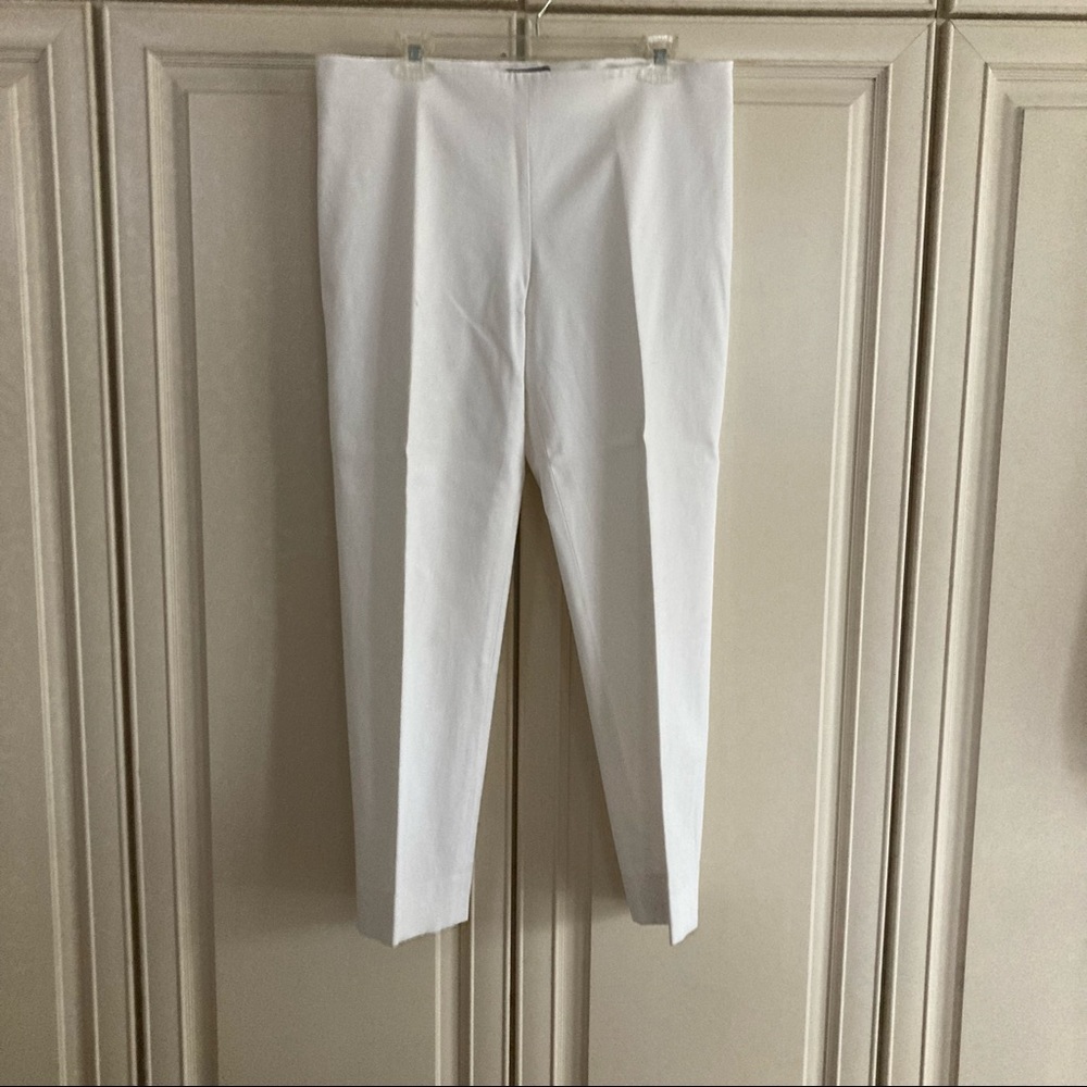 White Cotton tapered slacks sz 12 Eccoci (Carlisle)